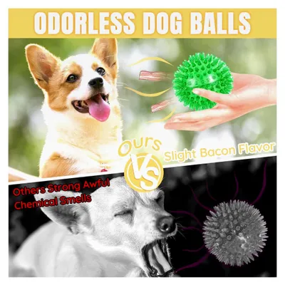 Produktbild von Quietschende Hundebälle mit Quietscher, Hundespielzeug aus Gummi, kleine Bälle für Welpen, 6 Stück