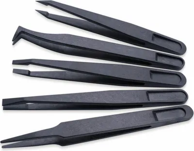 Immagine prodotto di Quadrios 1903EC095 ESD Tweezers 5-piece Flat, wide, Flat, curved, Rounded