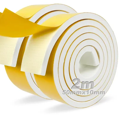 Zdjęcie produktu dla Taśma uszczelniająca z pianki samoprzylepnej, 50 mm x 10 mm x 2 m, do okien i drzwi