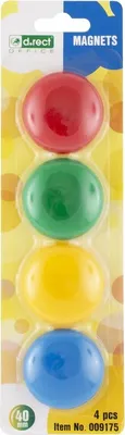 Produktbild von Magnete für Tafel, rechteckig, 40 mm, Set mit 4 Stück, bunte Punkte