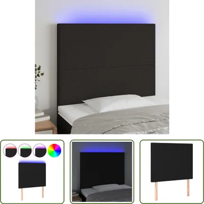Produktbild von The Living Store LED Kopfteil Schwarz 100x5x118/128 cm Stoff