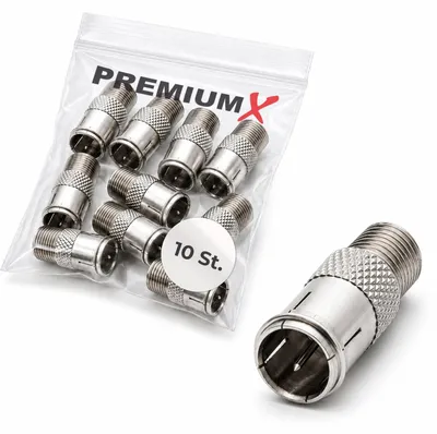 Produktbild von 10x SAT F-Quick-Stecker auf F-Buchse F-Schnellstecker Schnellverbinder Quickverbinder
