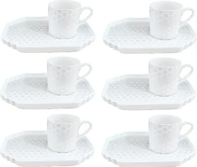 Produktbild von Schäfer 12-teiliges Espresso-Set mit Gebäck-Untertellern 100 ml Tassen Motiv 2