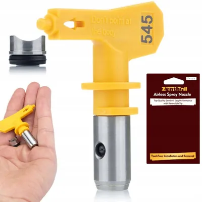 Immagine prodotto di Zenthril EasyPerformance 545 – Ugello per vernici ad alta pressione | Larghezza di spruzzo 25 cm | Per stucchi, vernici ignifughe, vernici bicomponenti | Compatibile con Graco, Wagner, Rosfix | Articoli per pittura