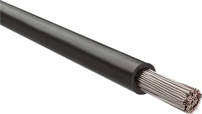 Immagine prodotto di CAVO HELU FÜNFNORM 1X6mm² AWG10 BK (nero) Conduttore singolo nero AD 5,1mm Tensione nominale Uo/U 450V/750V secondo UL/CSA 600V