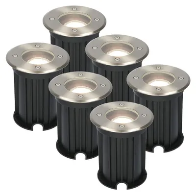 Image de HOFTRONIC - Spot LED au sol 4W GU10 4000K IP67 inox lot de 6