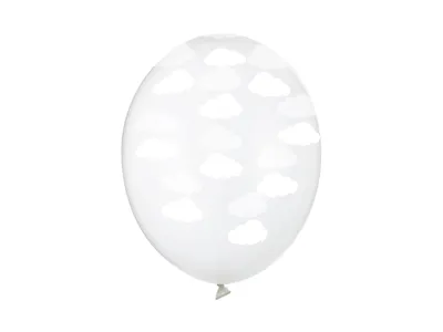 Image de Ballons nuages 30cm transparent blanc set de 6