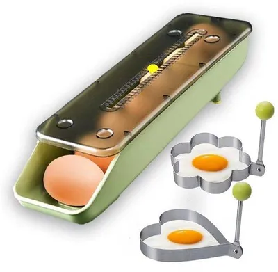 Obrázek produktu pro Unyqoos® držák na vejce do lednice – automatická rotační funkce, průhledné víko, možnost stohování, vyrobeno z potravinářského PP plastu, pojímá 7 vajec v jedné vrstvě, součástí balení jsou 2 držáky na vejce, displej pro zobrazení data