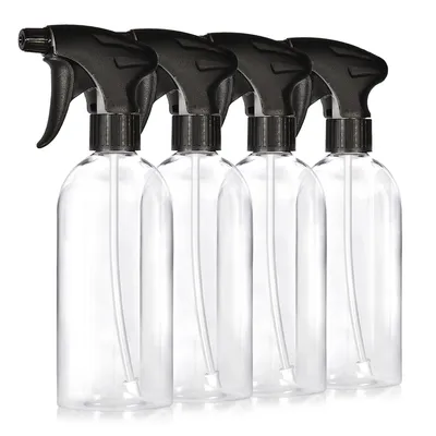 Produktbild von Oputec 4 x 500ml Sprühflaschen aus Kunststoff Transparent zum Befüllen - Leere Wassersprühflasche für Pflanzen, Blumen, Reinigungsmittel