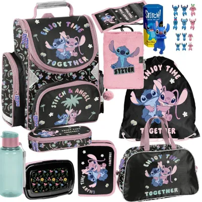 Produktbild von Mega Schulset XXL – Stitch Disney | 10-teiliges Schulranzen-Set + FIGURE Für Jungen & Mädchen Klasse 1–4