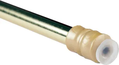 Produktbild von Klemmstange 40-60cm Gold (1er-Pack), ausziehbare Gardinenstange ohne Bohren, Metall Spannstange mit Schraubtechnik & Saugnapf, rutschfest, Ø10mm