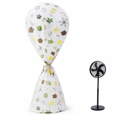 Produktbild von Ventilator Abdeckung für Standventilator, 60x145cm Staubschutzhaube aus PVC, wasserdichte Schutzhülle mit Gummizug, waschbar, Blumenmuster