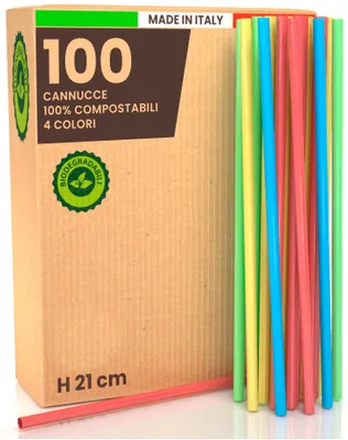 Trinkhalme, 100 Stück, bunt, 21 cm, wiederverwendbar