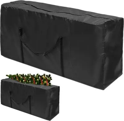Image de Sac de transport pour sapins de Noël en tissu Oxford 210D, 173 x 76 x 51 cm, noir