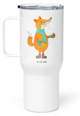 Produktbild von Mr. & Mrs. Panda thermosbecher Fuchs Keks - Weiß - Geschenk, Teetasse, Weihnachten, Weihnachtlich, Winter, Plätzchen, Thermobecher, To-Go-Becher, Frieren, Liebe