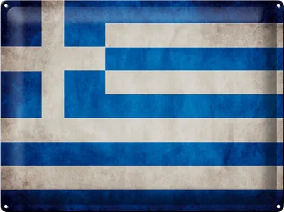 Produktbild von Blechschild Flagge Griechenland, 40 x 30  cm, Blechschilder Fahne Nationalität
