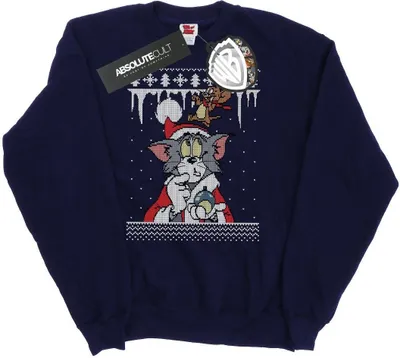 Produktbild von Tom And Jerry - "Christmas Fair Isle" Sweatshirt für Damen BI11784 (S) (Marineblau)