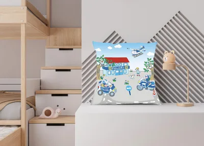 Produktbild von Young Collection Dekokissen mit Polizeimotiv, 40 x 40 cm, Polyester