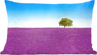 Produktbild von MuchoWow® Zierkissen Sofakissen Wohnzimmer Dekokissen 60x40 cm Baum - Lila - Himmel - Lavendel - Kopfkissen - Polster mit Foto