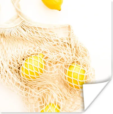 Produktbild von MuchoWow® Poster Sommer - Tasche - Zitrone 50x50 cm - Wohnzimmerdekoration