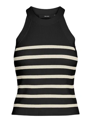 Immagine prodotto di Maglione senza maniche a righe con design a costine | L