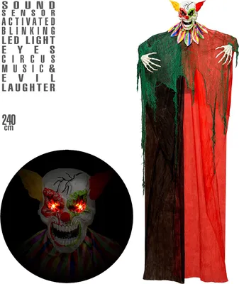 Produktbild von Hänge Figur Horrorclown Blink Auge /Sound 240cm