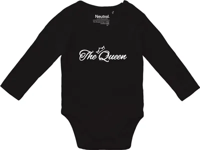 Produktbild von Huuraa Baby Body The Queen Krone 74 Black  Baumwolle Fairtrade Langarmbody Geschenkidee