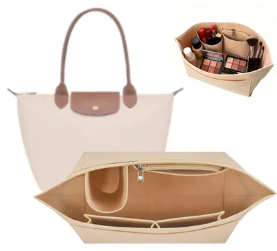 Produktbild von Handtaschen-Organizer Filz Taschenorganizer Einsatz - Mit mehreren Fächern - Faltbar - 26 x 13 x 20 cm