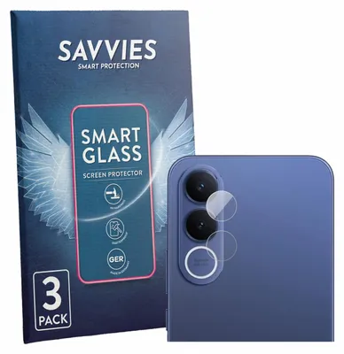 Produktbild von 3x Savvies Schutzglas Folie für Vivo V70 FE (NUR Kameraschutz) 9H Panzer Schutzfolie Glas Displayschutz klar transparent