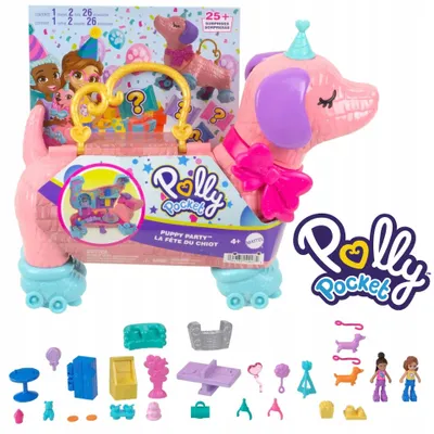 Produktbild von Polly Pocket Welpenparty-Set Hundetasse Spielzeug Mädchen