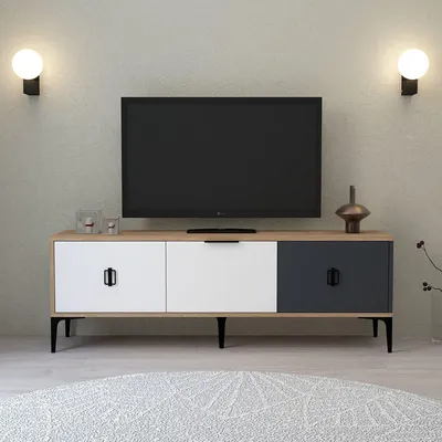 Image de Skye Decor, Support TV de haute qualité (3 pièces) - Chêne saphir, 150 cm | 100% mélaminé