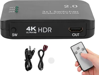 Image de OKAT HDMI Splitter, commutateur HDMI polyvalent avec affichage LED f��r HDTV f��r Projecteur f��r (Noir, type Pisa Leaning Tower)