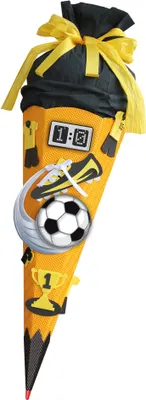 Produktbild von ROTH Schultüte-Bastelset Soccer gelb 68 cm, 6-eckig