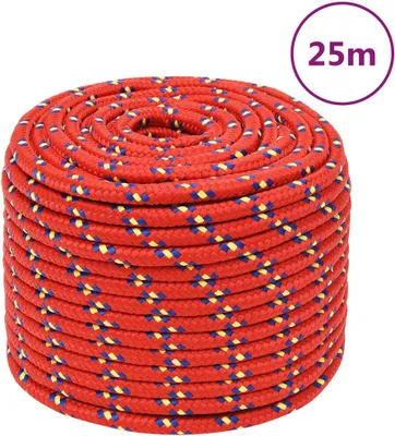 Produktbild von The Living Store Bootsseil Rot 12 mm 25 m Polypropylen