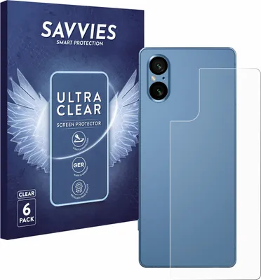 Produktbild von 6x Für Sony Xperia 5 V (Rückseite) Schutzfolie Savvies Displayschutz Display Schutz Folie Klar Transparent