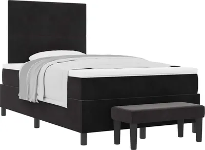 Obrázok produktu pre Posteľ s pružinovým rámom Čierna 190 x 120 cm Zamat