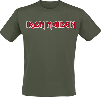 Produktbild von Iron Maiden T-Shirt Herren Logo khaki Band-Merch, Bands 100% Baumwolle S