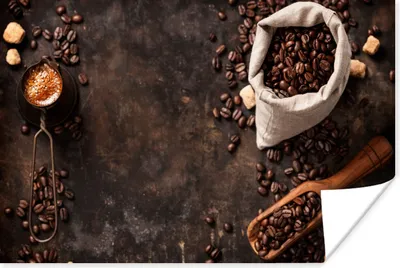 Produktbild von MuchoWow® Poster Kaffeebohnen - Kaffee - Beutel 60x40 cm - Schlafzimmerdekoration