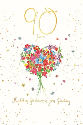 Produktbild von 90. Geburtstag`s Art - Karte mit Umschlag - mit Goldfolie