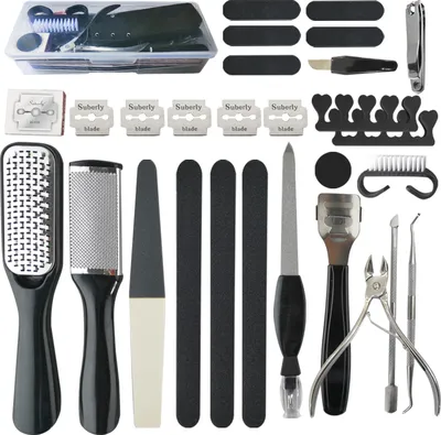 Produktbild von Maniküre-Pediküre-Set Fußpflege Set, 23 Pcs Edelstahl Fußpflege Hornhaut Entfernung Set（Schwarz）