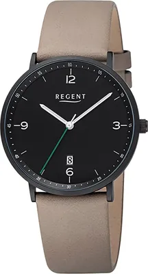 Produktbild von Regent Leder Herren Uhr Armbanduhr Quarz braun Lederarmband D2URF1532