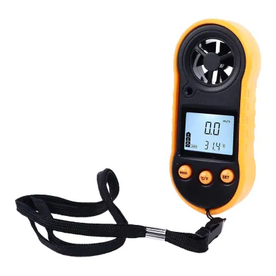Zdjęcie produktu dla Miernik prędkości wiatru, ręczny anemometr, cyfrowy anemometr, miernik prędkości wiatru, anemometr z ekranem LCD, miernik temperatury prędkości wiatru