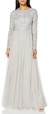 Produktbild von Maya Deluxe Damenkleid für Hochzeitsgäste, große Größen, auffälliges Design, hoher Bund, mit Pailletten