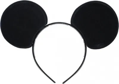 Maus Haarreif mit Mäuse-Ohren schwarz für Kinder & Erwachsene Accessoire Mickey Maus Fasching Karneval Mottoparty Kinderfasching