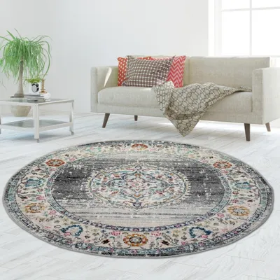 Obrázok produktu pre Koberec Orient Outdoor Vintage v sivomodrej farbe Veľkosť - 120 cm Round