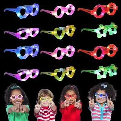 Produktbild von Party-Brillen-Set für Kinder - 12 Stück LED-Brillen mit Neon-Lichteffekt