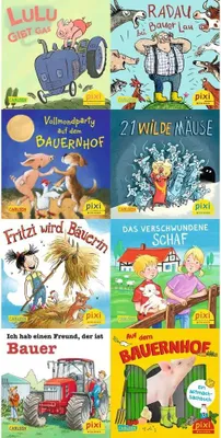 Produktbild von Pixi-Bundle 8er Serie 253: Pixis Abenteuer auf dem Bauernhof (8x1 Exemplar)