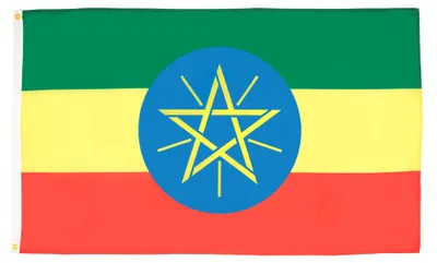 Produktbild von 2 Stück Äthiopien-Flagge – 90 x 60 cm – 100% Polyester mit Metallösen