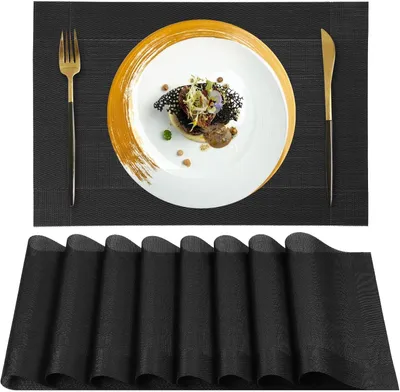 Produktbild von Set von 8 Platzdeckchen, abwaschbar, rutschfest, 45 x 30 cm, für Küche