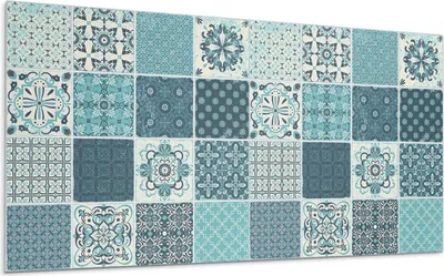 Produktbild von Muster Im Geometrischen Mosaik – Selbstklebende Fliesen – Wandverkleidung – Wandpaneel – PVC Fliesen – Vinylflisen – PCV Flisen – Selbstklebend – Wanddeko – 6 Stück 60 x 30 cm
